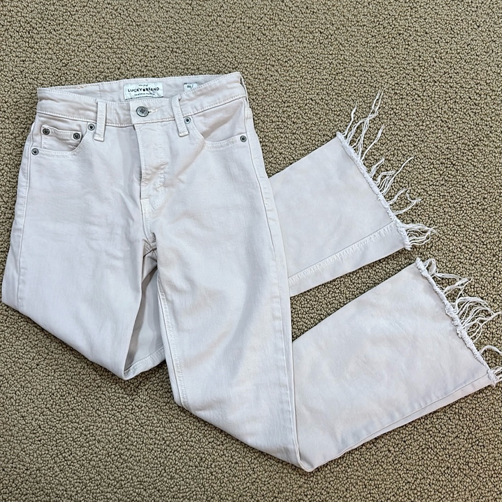 BRAND NEW- no tag, gray/tan lucky brand wide leg jeans